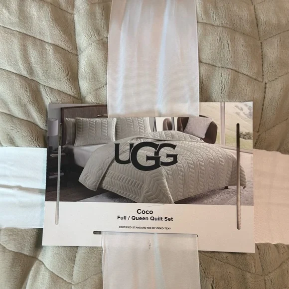 UGG Coco Full/Queen Quilted Comforter Set in Beige Cream - Picture 1 of 10